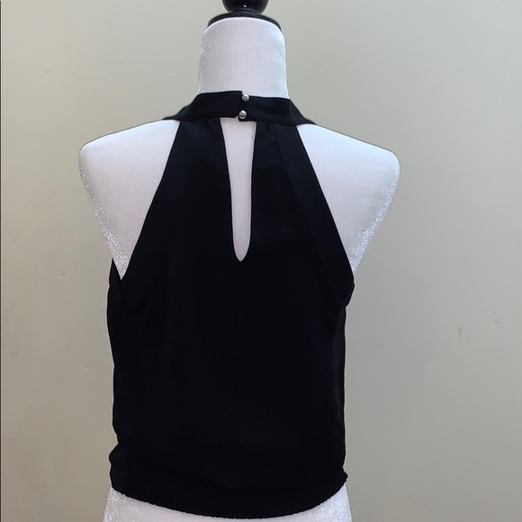 Bebe black halter top sleeveless cut out blouse - Picture 3 of 8